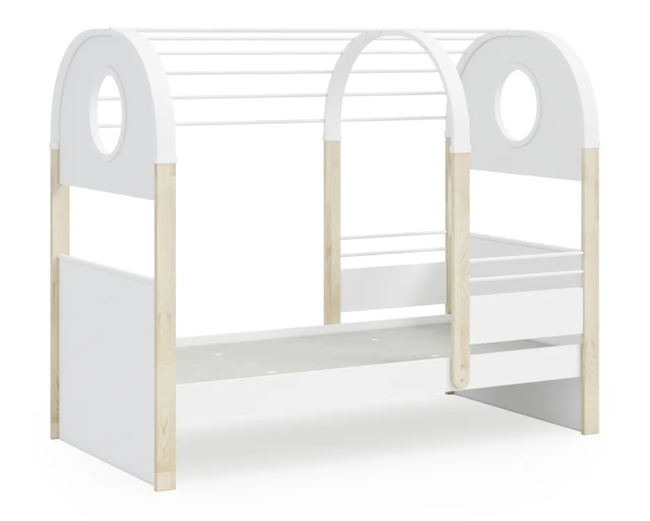 White Montessori Çatılı Karyola 100x200 cm