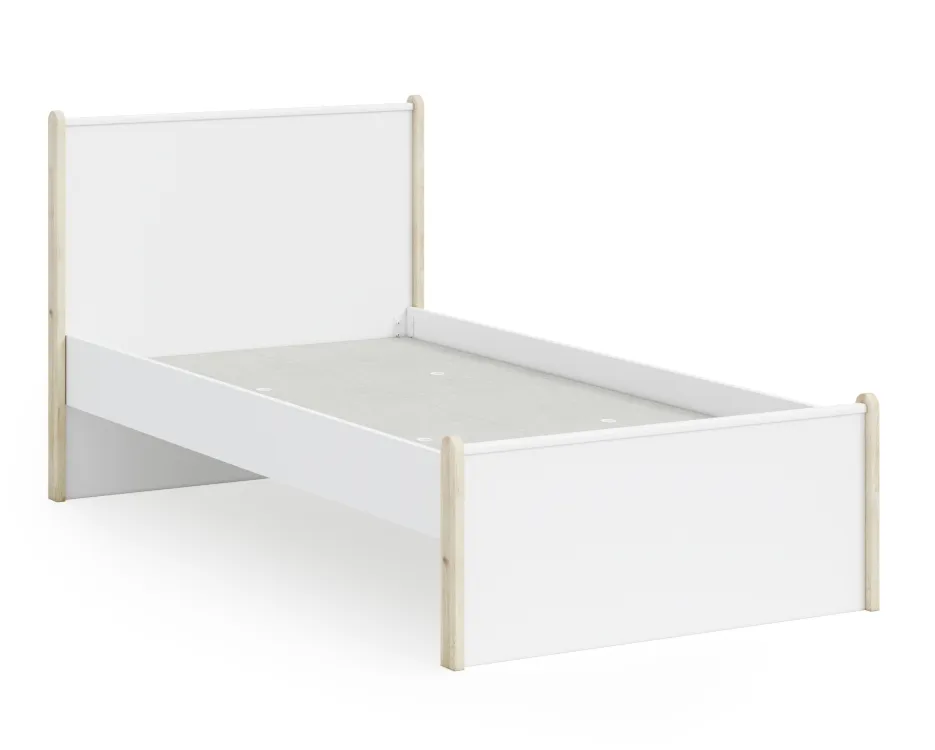 White Montessori Başlıklı Karyola 100x200 cm